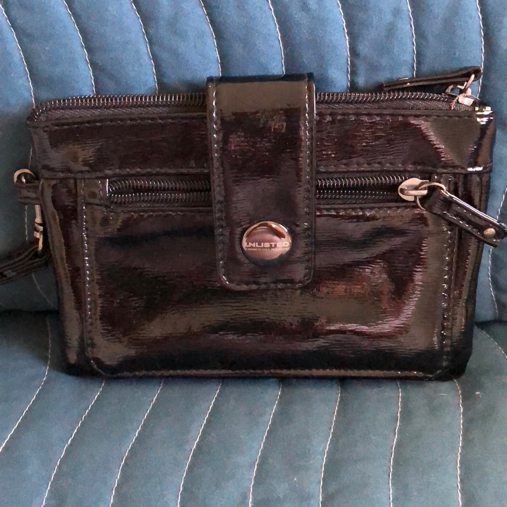 Black Patent Wristlet